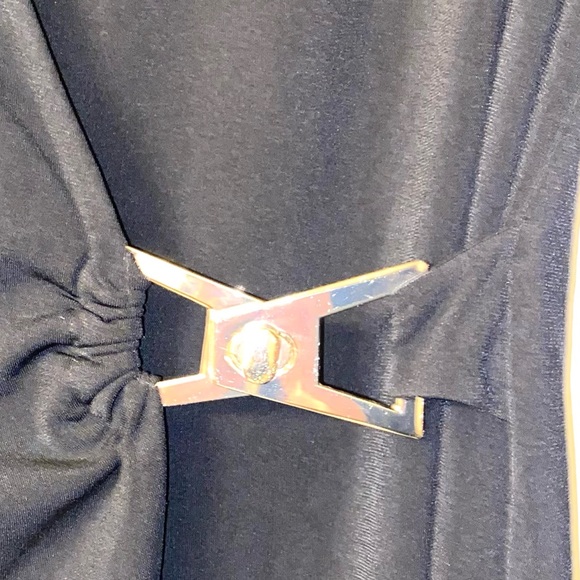 Marciano Black Wrap Mini Dress Long Sleeve Size Medium - Picture 5 of 7